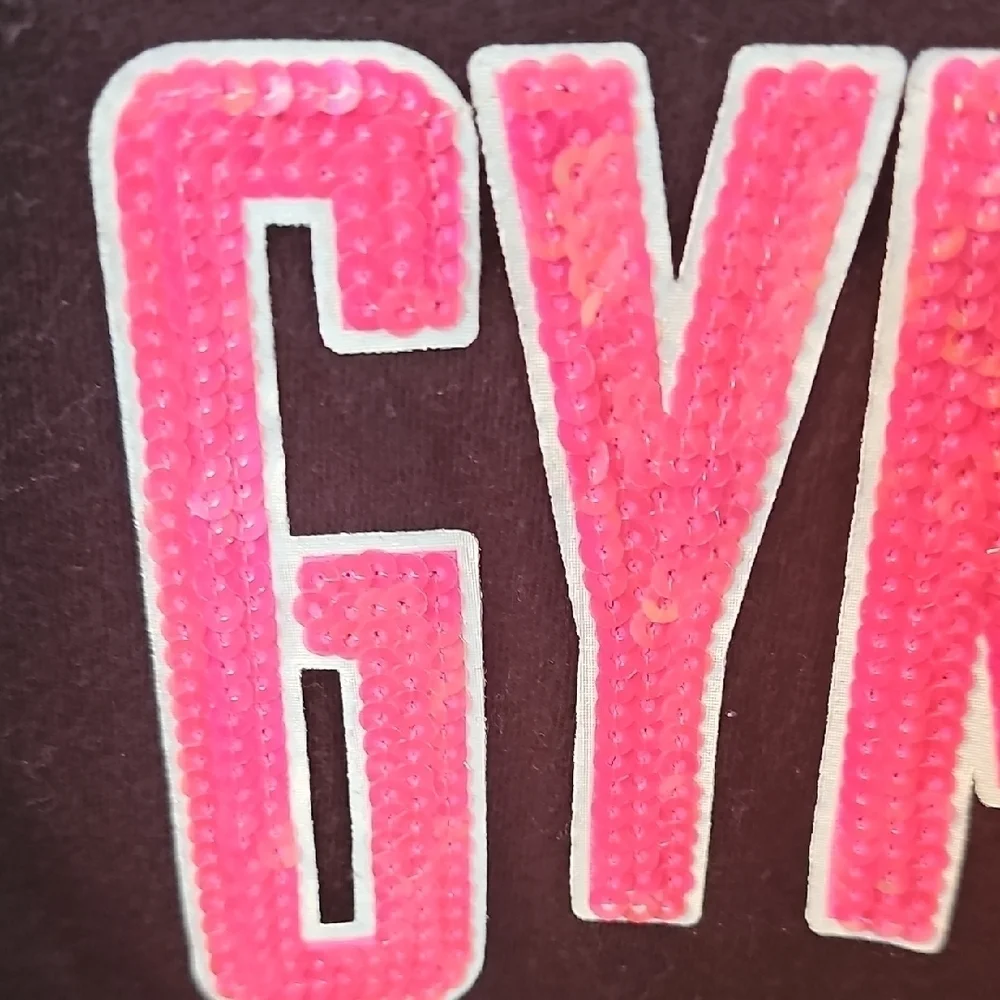 Justice Girls Black and Pink 'Gymnast at Heart' T-Shirt Size 8